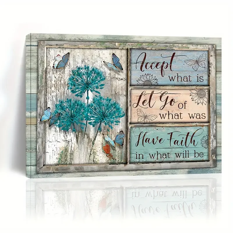 1 Шт. Железная Ферма Мотив Одуванчика Без Рамы Холст С Принтом Вертикальный