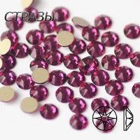 ctpa3bi fuchsia non hotfix adhesive rhinestones strass flatback diy applique jewel glass beads accessories stones for dress bags