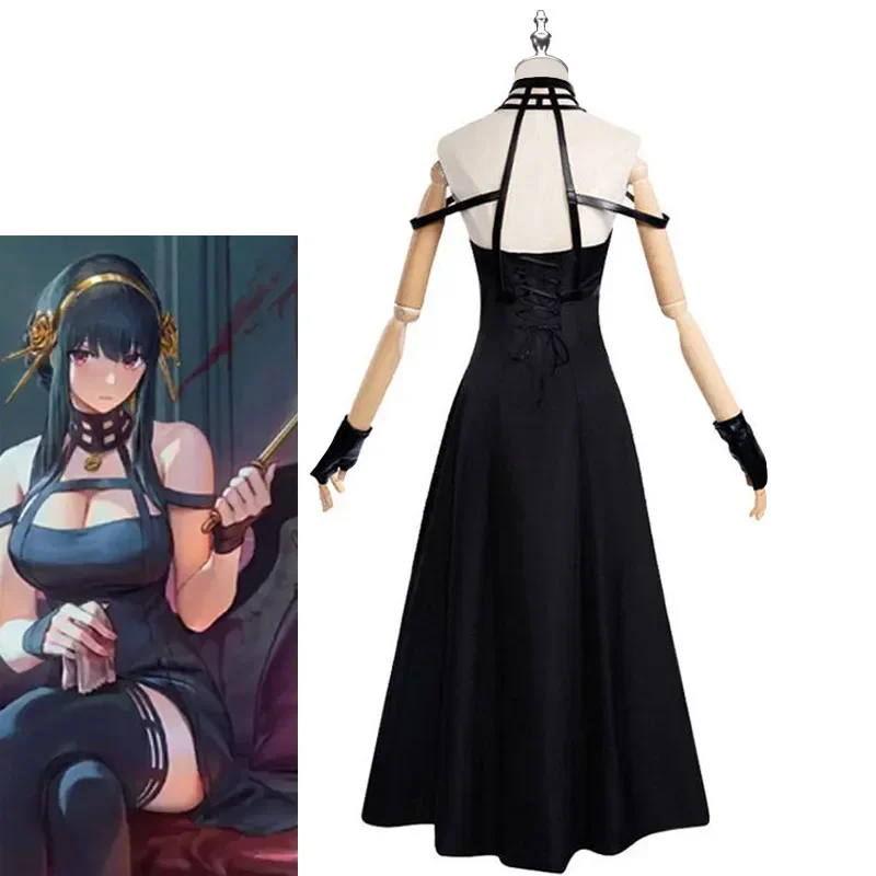 Эластичный ансамбль Cuisse Bas для косплея Yor Forger Complet pour Comic Con Collants Boucles d'Oreilles Perruque