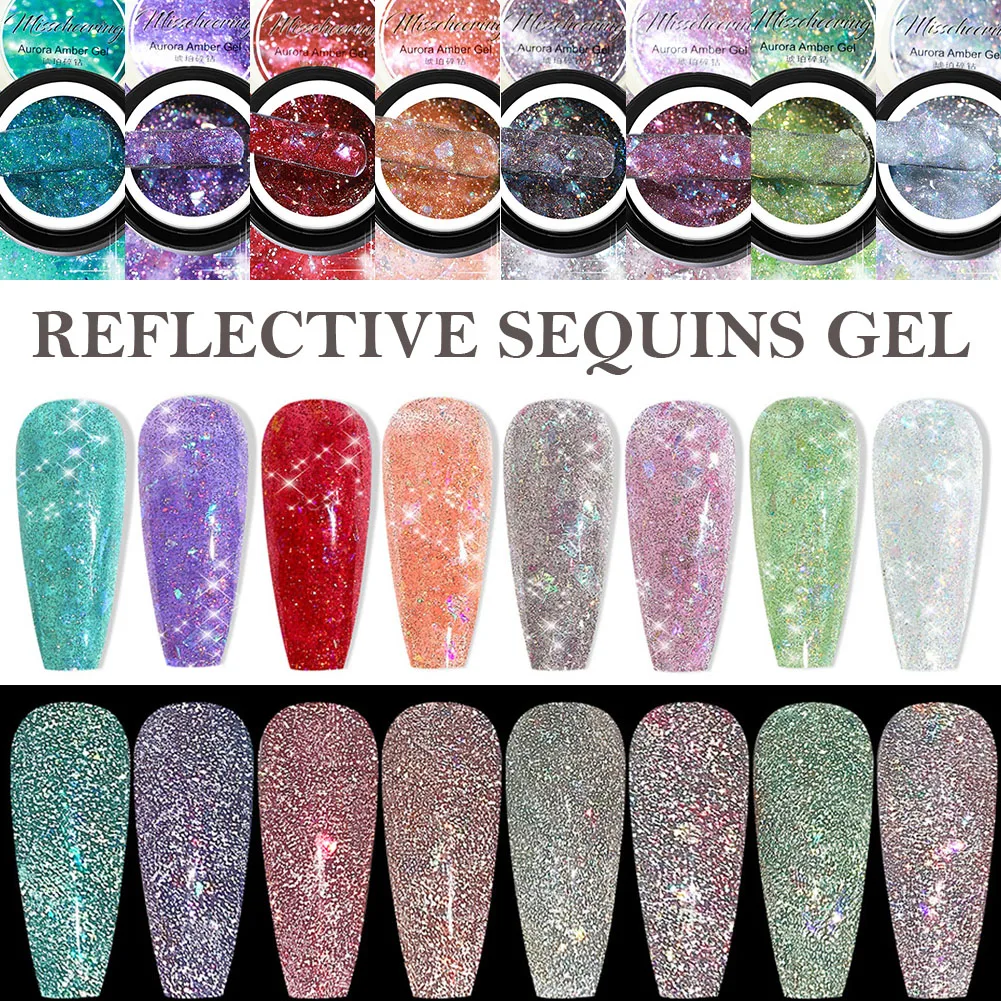 

Solid Glitter Nail Art Gel UV/LED Nail Polish Gel Aurora Sequins Glitters Diamond Varnish Gel Nail Art Manicure Decoration