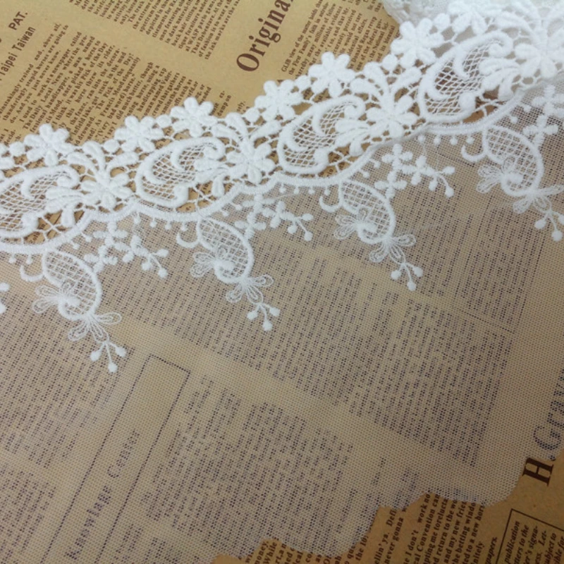 Водорастворимая хлопковая кружевная бейка с вышивкой тканевый материал