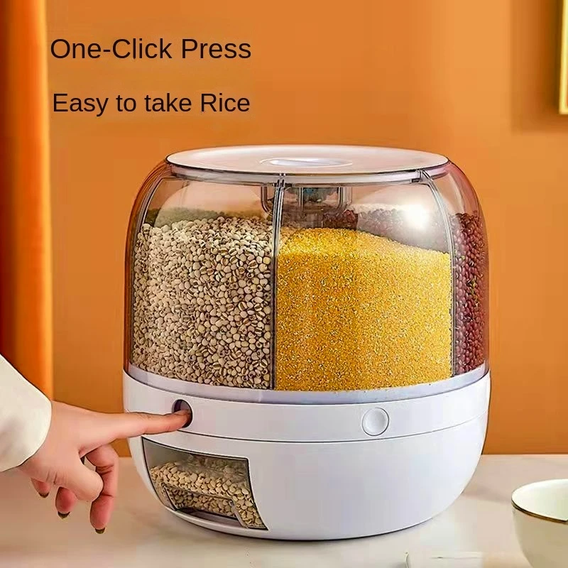 

Sealed Jar Kitchen Storage and Organization Rotating Separation Grain and Miscellaneous Grain Storage Box Plastic Container Home