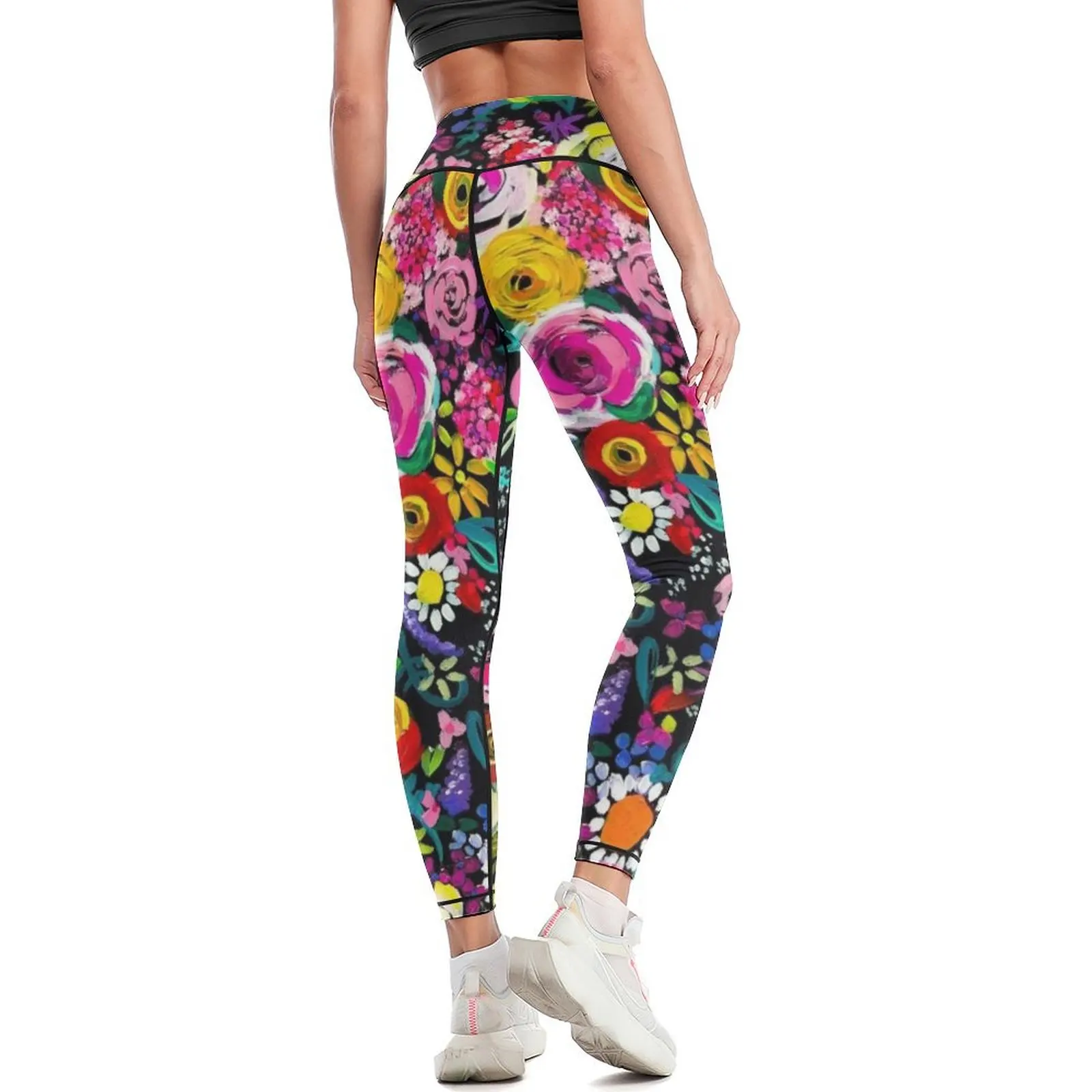Леггинсы с цветочным принтом пуш-ап