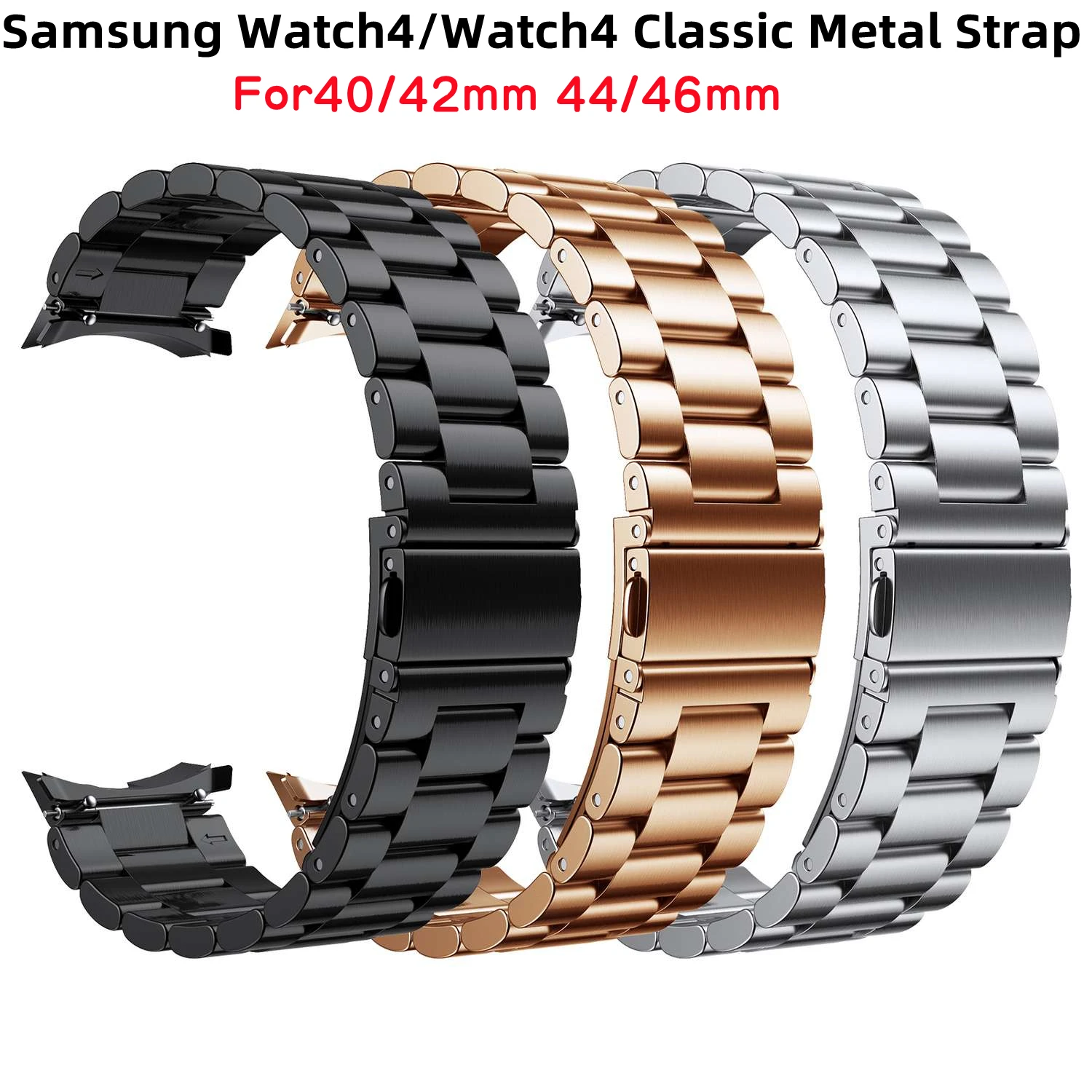 Galaone Metal No Gaps Strap Compatible For Samsung Galaxy Watch5 5Pro 40 44mm Luxury Band For Watch4 Classic 42 46mm Wristband enlarge
