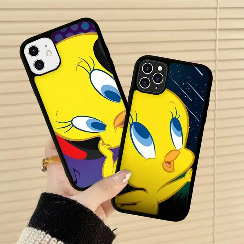 

Мультяшный чехол для телефона T-Tweety Bird, силиконовый чехол из поликарбоната и ТПУ для iPhone 11 12 13 Pro Max 8 7 6 Plus X SE XR, жесткие чехлы
