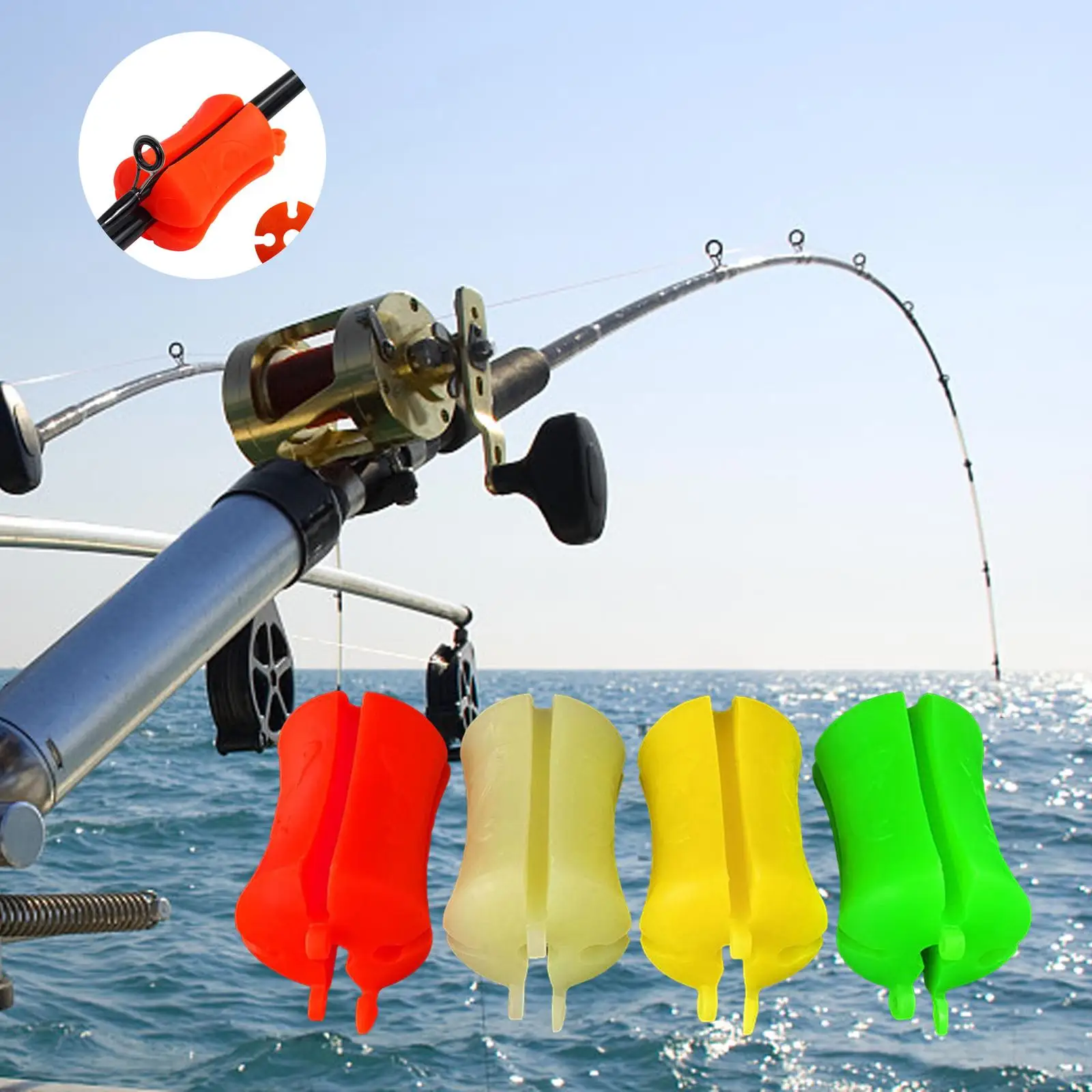 

4 Pieces Fishing Rod Fixed Ball Easy Cleaning Soft Fastener Binding Clip