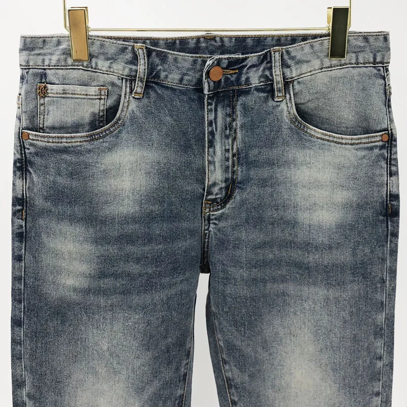 Men's jeans Mid-Waist New Trendy Summer Luxury Brand Top Quality Male Pant Fashion Classics Casual Loose Washed Straight Denims