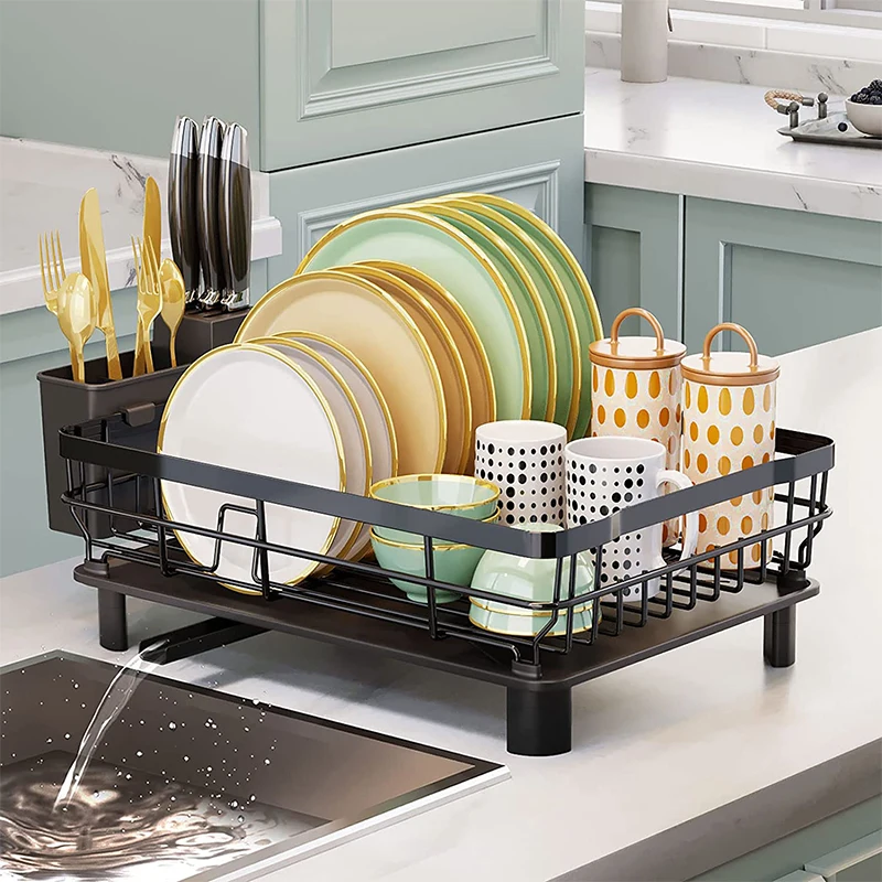 

Utensil With Dish Rack Kitchen Sink Knife Storage Dish With Dish Holder Slots And Removable Racks New Drying Drainboard Drainer