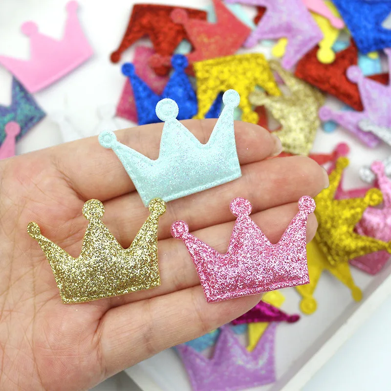 

30pcs New Sequins Cute Crown Diy Bag Handmade Hair Decoration Clothing Backpack Hat Fabric Accessories Patch Patches Fashion