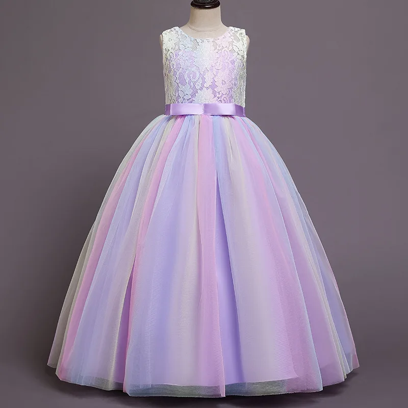 2024 свадебное платье принцессы для подростков с блестками кружевное девочек на