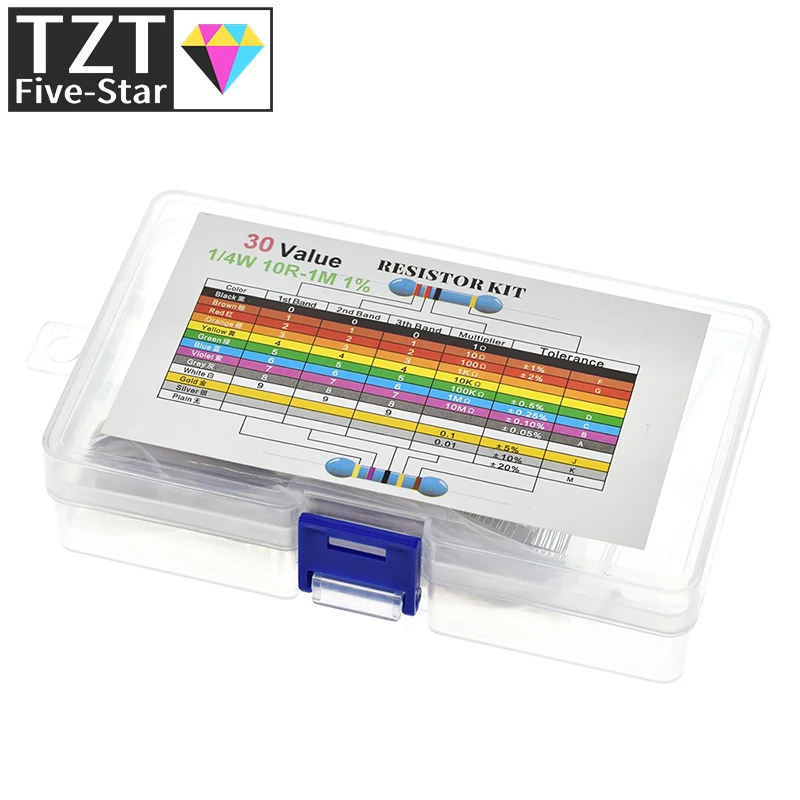 Комплект металлических пленочных резисторов 600 1% шт./партия 1/4 Вт набор в