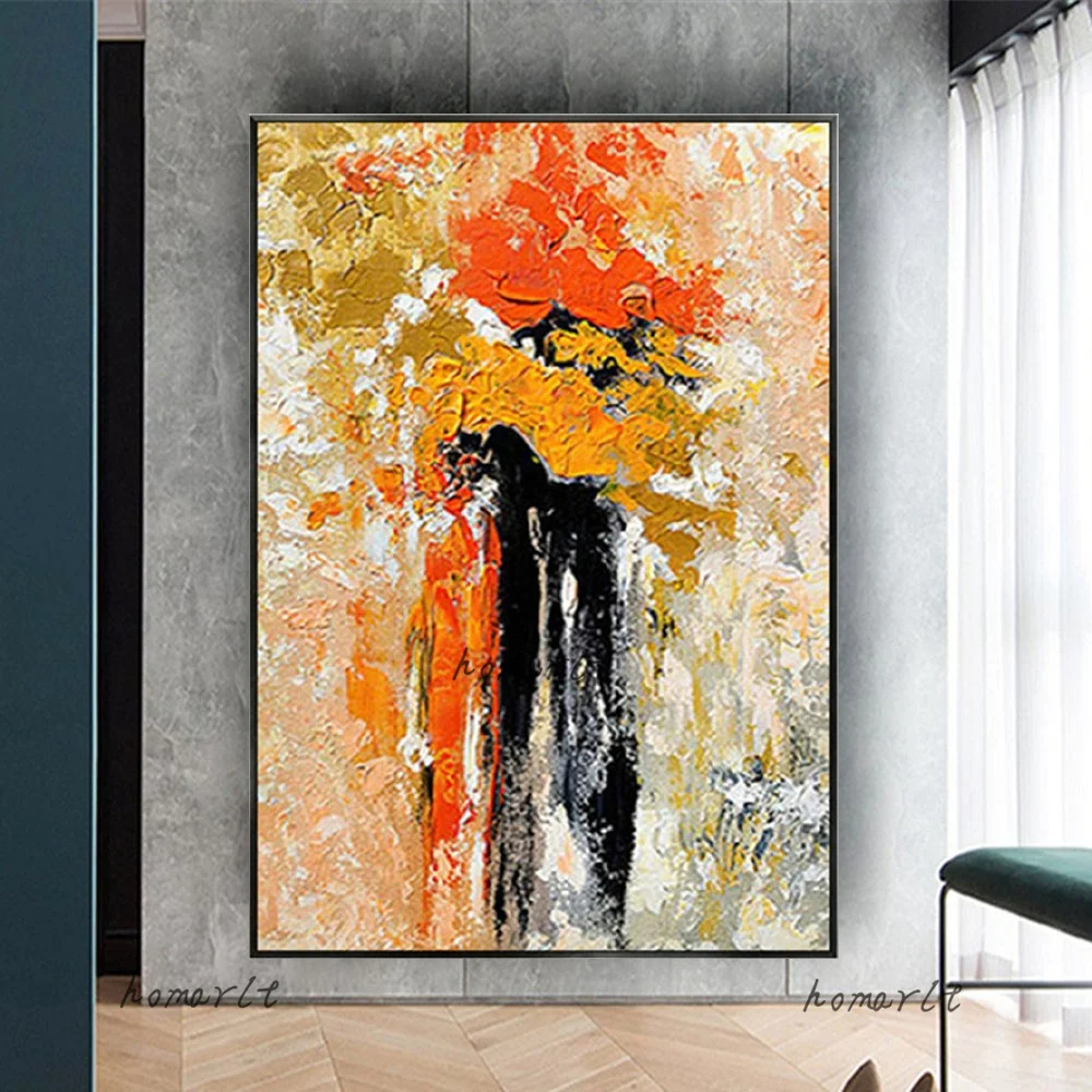 Ручная роспись современные картины маслом оранжевого цвета на холсте настенное