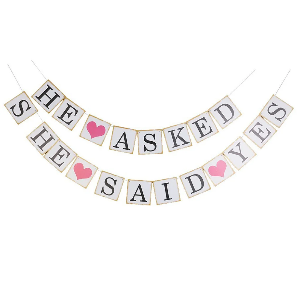 

Letter Printed Bunting Banner Practical Romatic Creative Wedding Decoration for Girls Female Woman