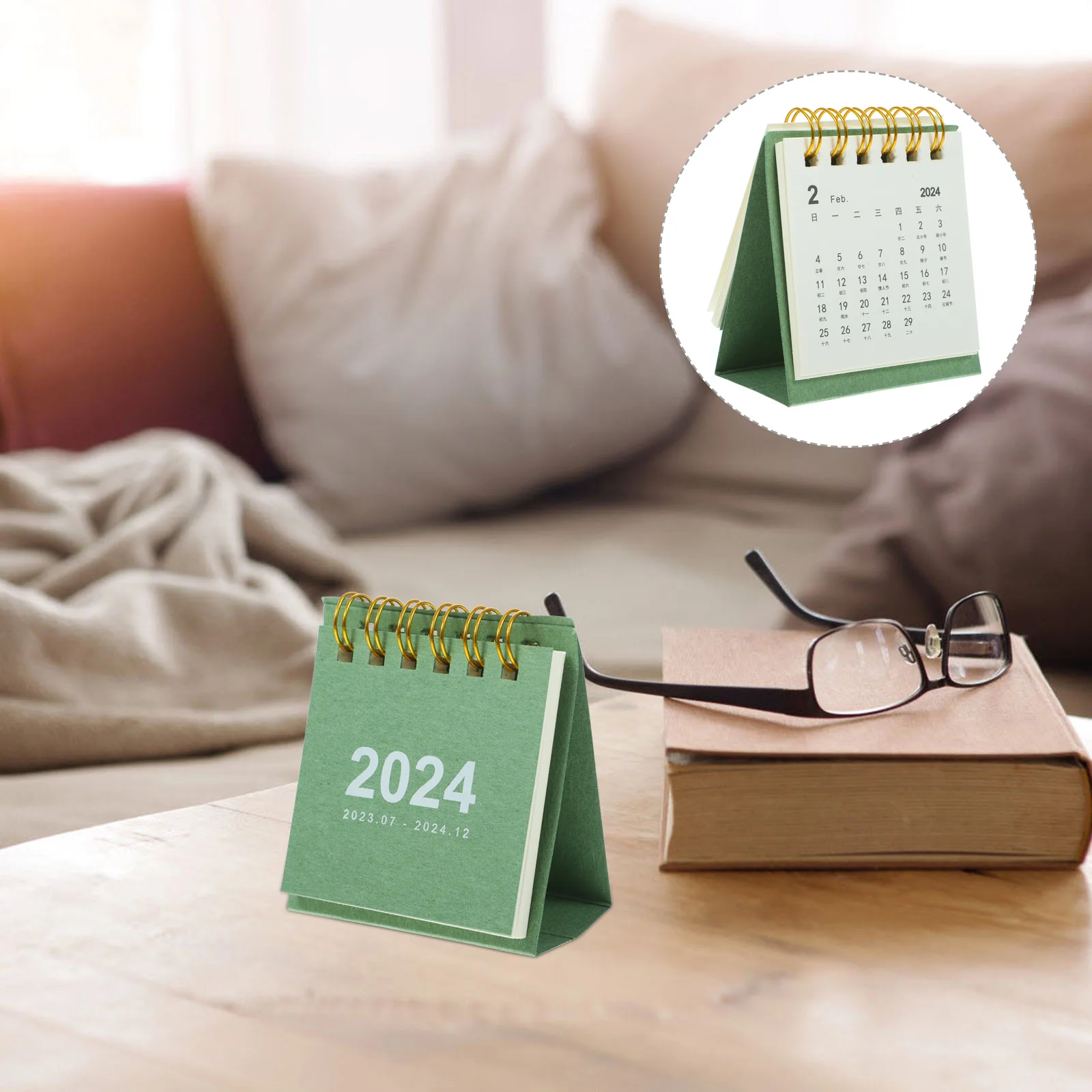 

Decorative Desk Calendar Daily Use Monthly Calendar Office Standing Calendar Decor 2024 spanish