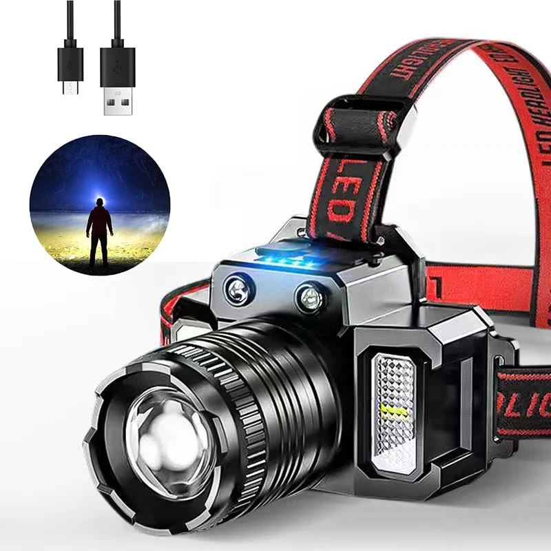 LED Rechargeable Headlamp Powerful Bright with 5 Modes Head Lamp Motion Sensor Head Lights For Camping Running Cycling