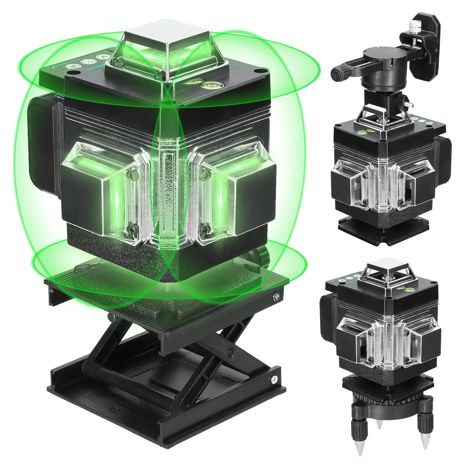 

16 Lines Laser Level Green Line 3° Self-leveling Machine Rechargeable Lithium Battery Leveling Tool Home Improvement Tools