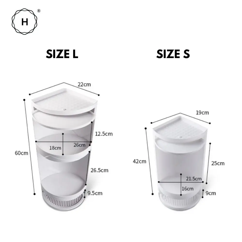 Вращающиеся угловые полки для хранения Homlly