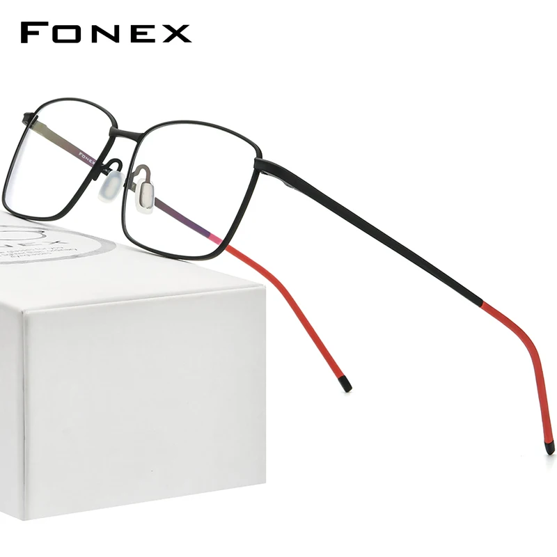 FONEX Pure Titanium Glasses Men Square Prescription Eyeglasses Women 2022 New Myopia Optical Frame Eyewear F85705