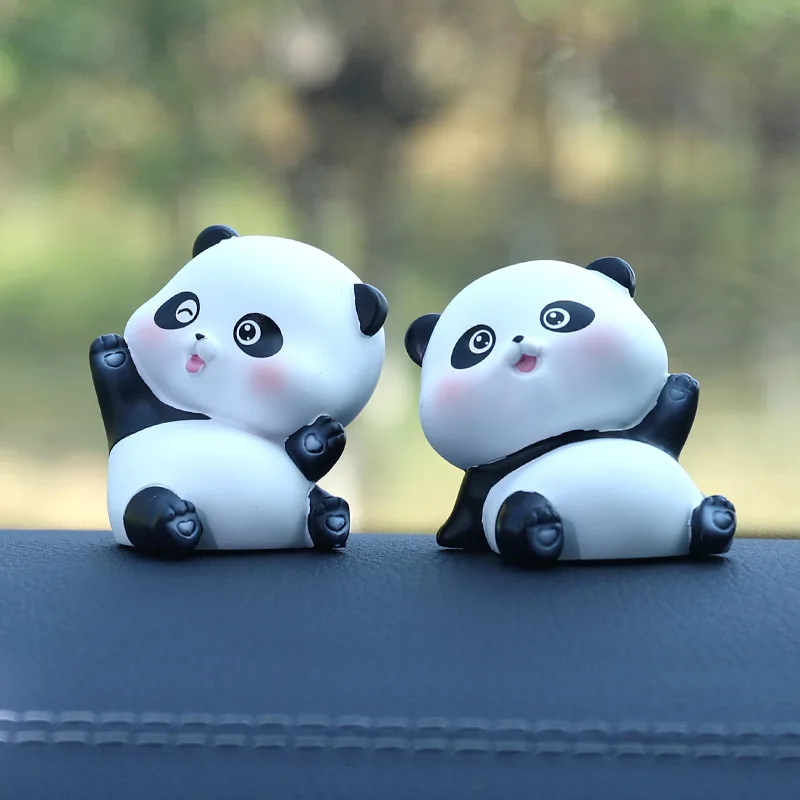 

Panda Ornaments Cute Roll Creative Desktop Doll Resin Car Interior Decoration Cake Baking Gift