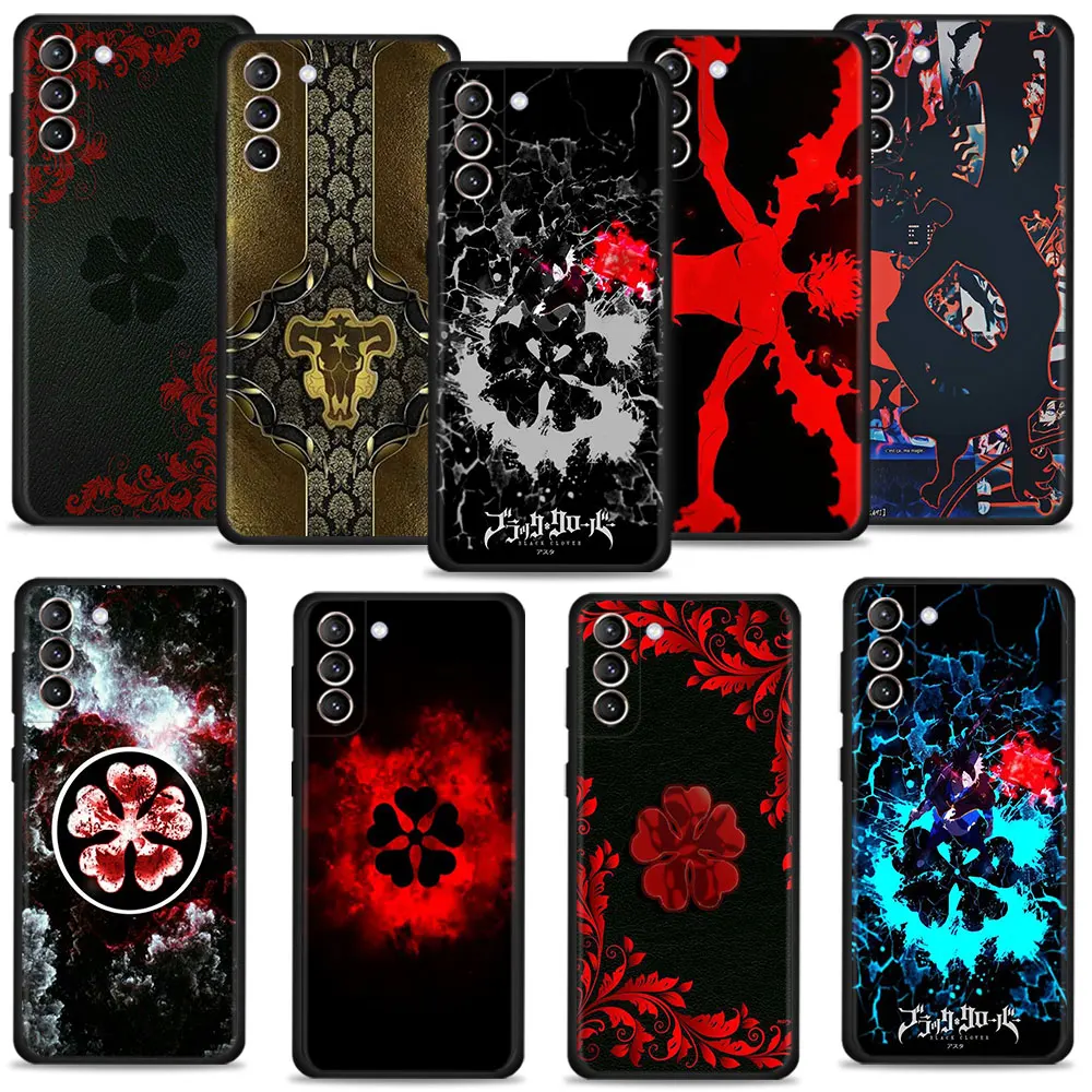 

Coque Case For Samsung Galaxy S22 Ultra 5G S21 Plus S7 S8 S10 S20 FE 2022 S10e S9 black clover Logo Anime