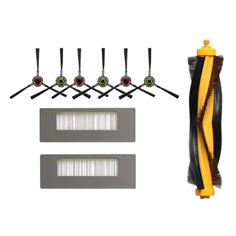 

Main Side Brush Filter Kit For Ecovacs Deebot Ozmo 900 DN5G Vacuum Cleaner Parts Yellow + Black