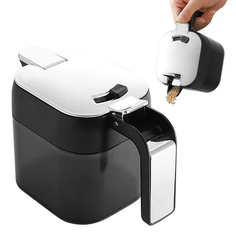 

Seasoning Box Condiment Containers With Lids And Spoons Kitchen Container Tools Condiment Jars Cruet Salt Container Salt Cellar