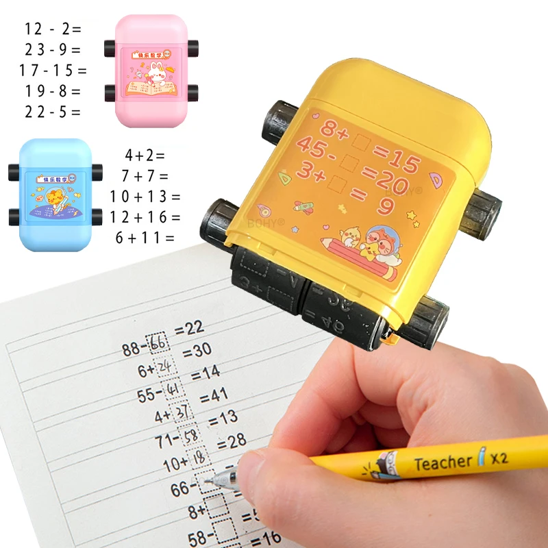 

Roller Digital Teaching Stamp 2 In 1 Double-Head Addition Subtraction Teaching Stamps Within 100 Teaching Math Practice Question