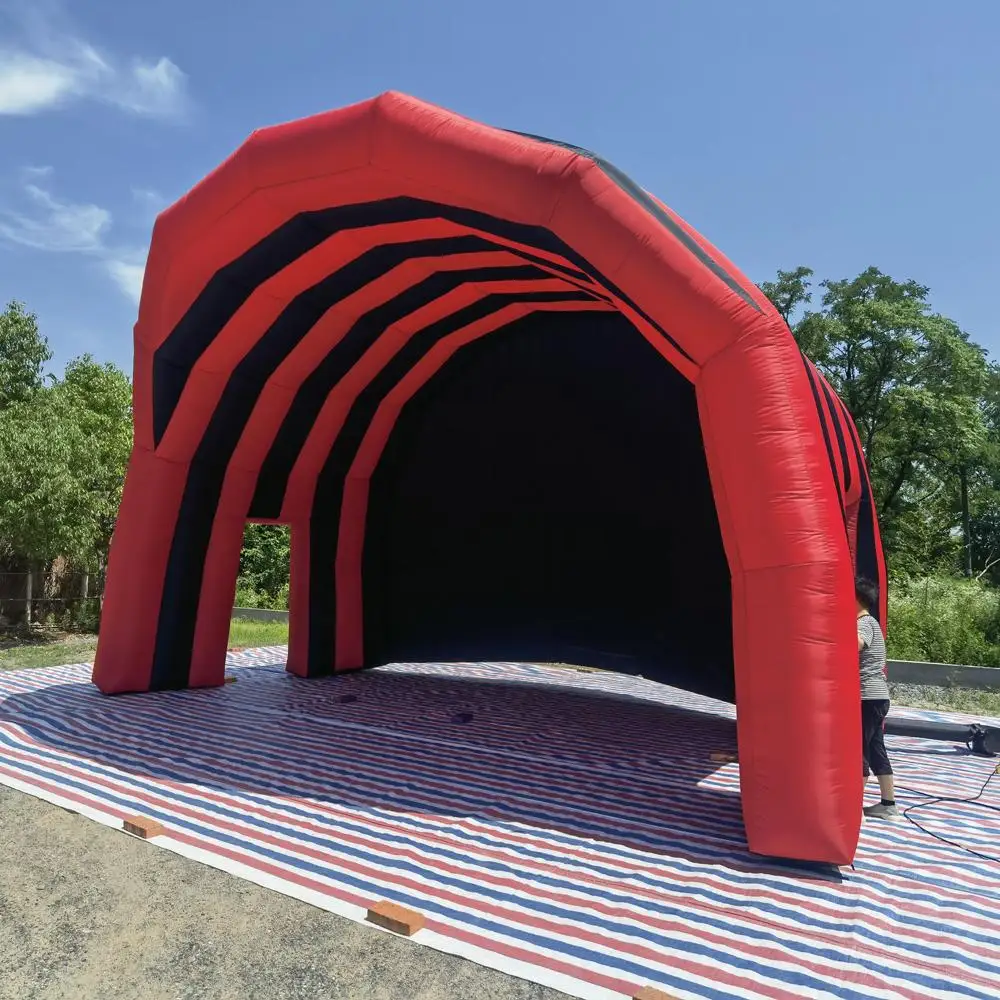 

Red And Black Inflatable Stage Cover Tent Oxford Inflatable Dome Roof Canopy Air Marquee for outdoor Concerts Events