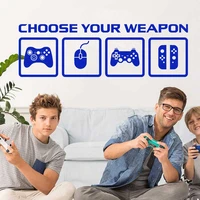 video game decor wall sticker choose your weapon gaming controller gamer boy kids room bedroom gaming zone dress up vinyl decal
