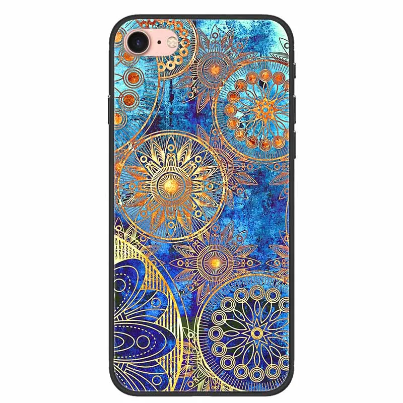 Модные мраморные чехлы для телефонов iPhone 6 6S Plus черный чехол из ТПУ силиконовые