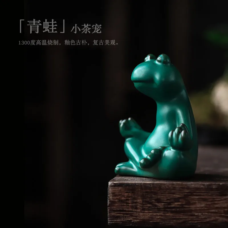 Керамический чай Shangyan, украшение для домашних животных, чайная тарелка в виде лягушки, аксессуары, зеркальный держатель, детали для чайного набора, кто