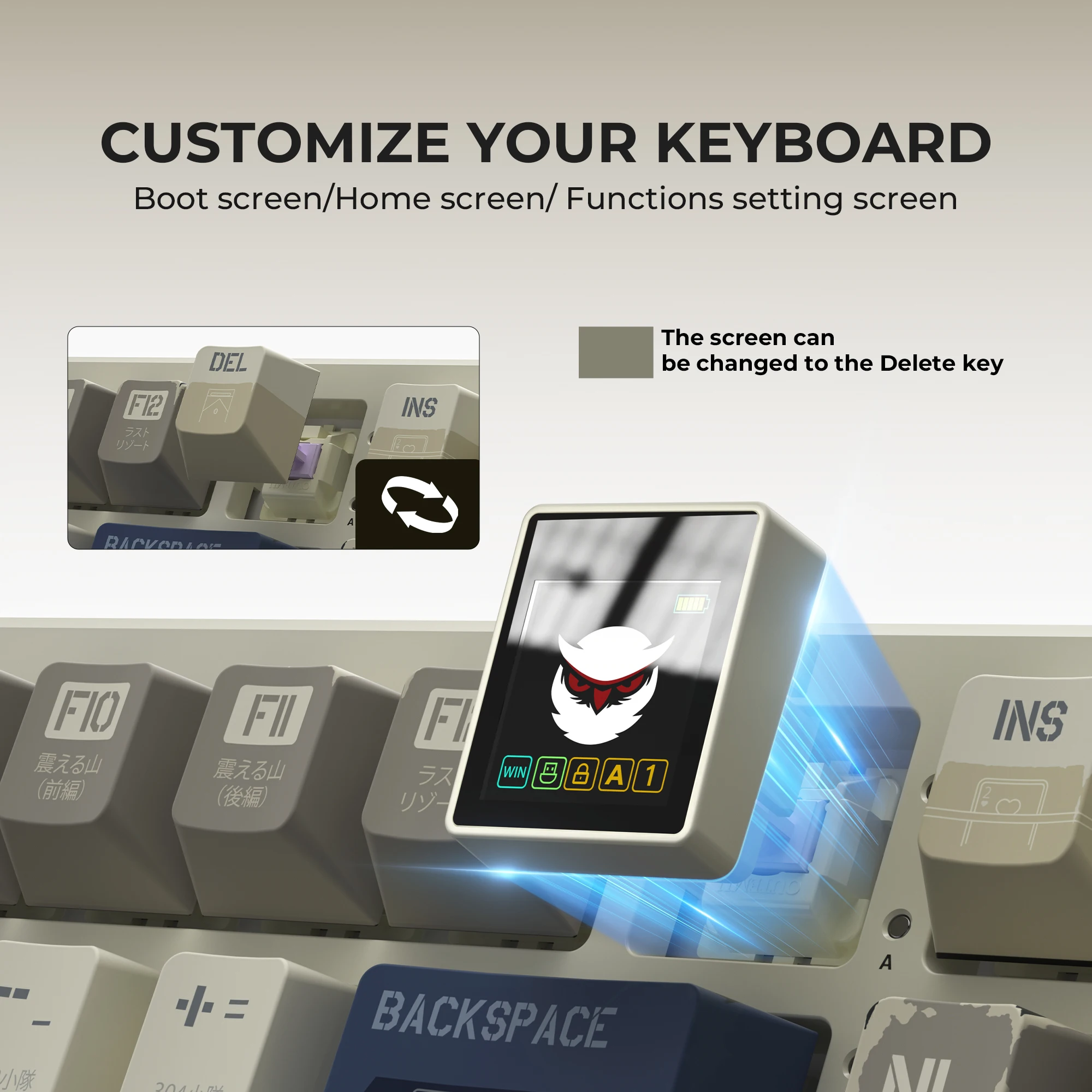 XVX K98 Трехрежимный интеллектуальный дисплей Механическая клавиатура Gundam SEED 2 4G