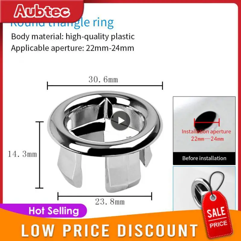 

Overflow Spare Cover Plastic Wash Basin Overflow Cover Drain Cap Cover Silver Insert Sink High Quality Basin Sink Overflow Ring