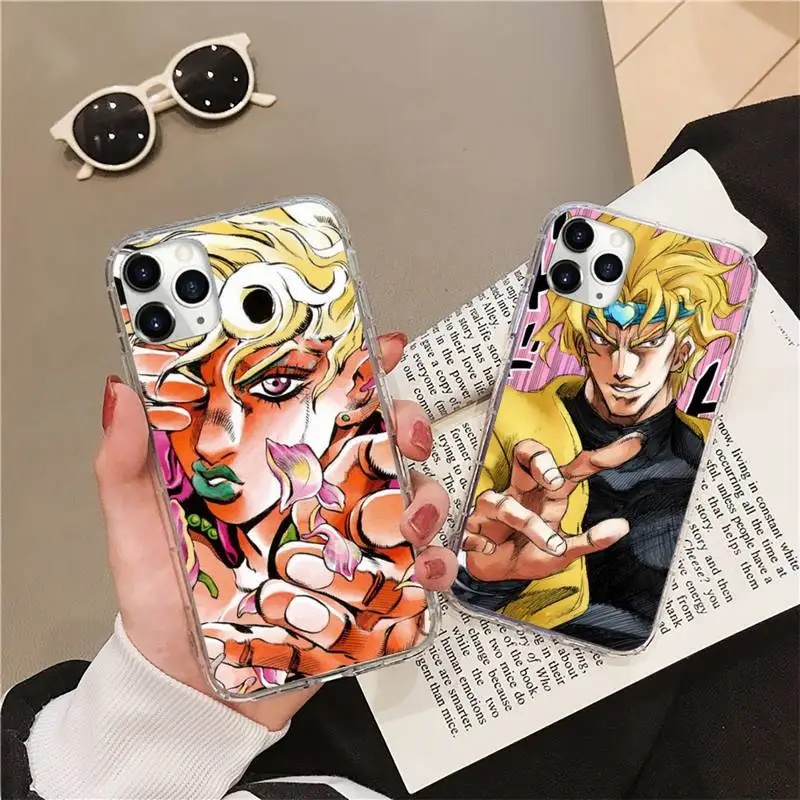 

jojo bizarre adventure anime Phone Case Transparent soft For iphone 12 11 13 7 8 6 s plus x xs xr pro max mini