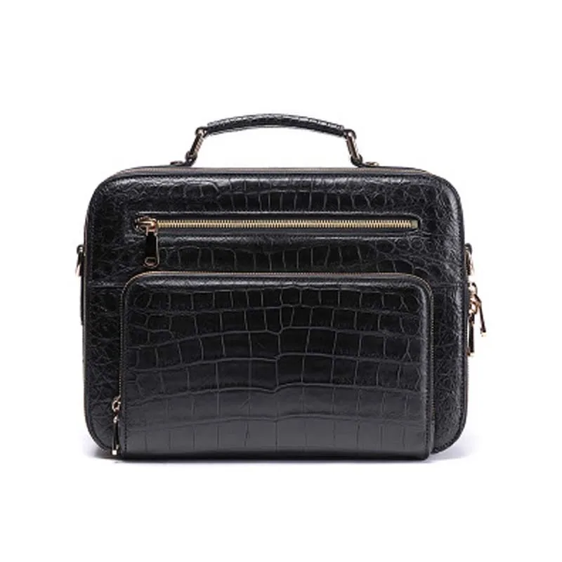 

ourui crocodile leather male men briefcase black men handbag Package male men bag