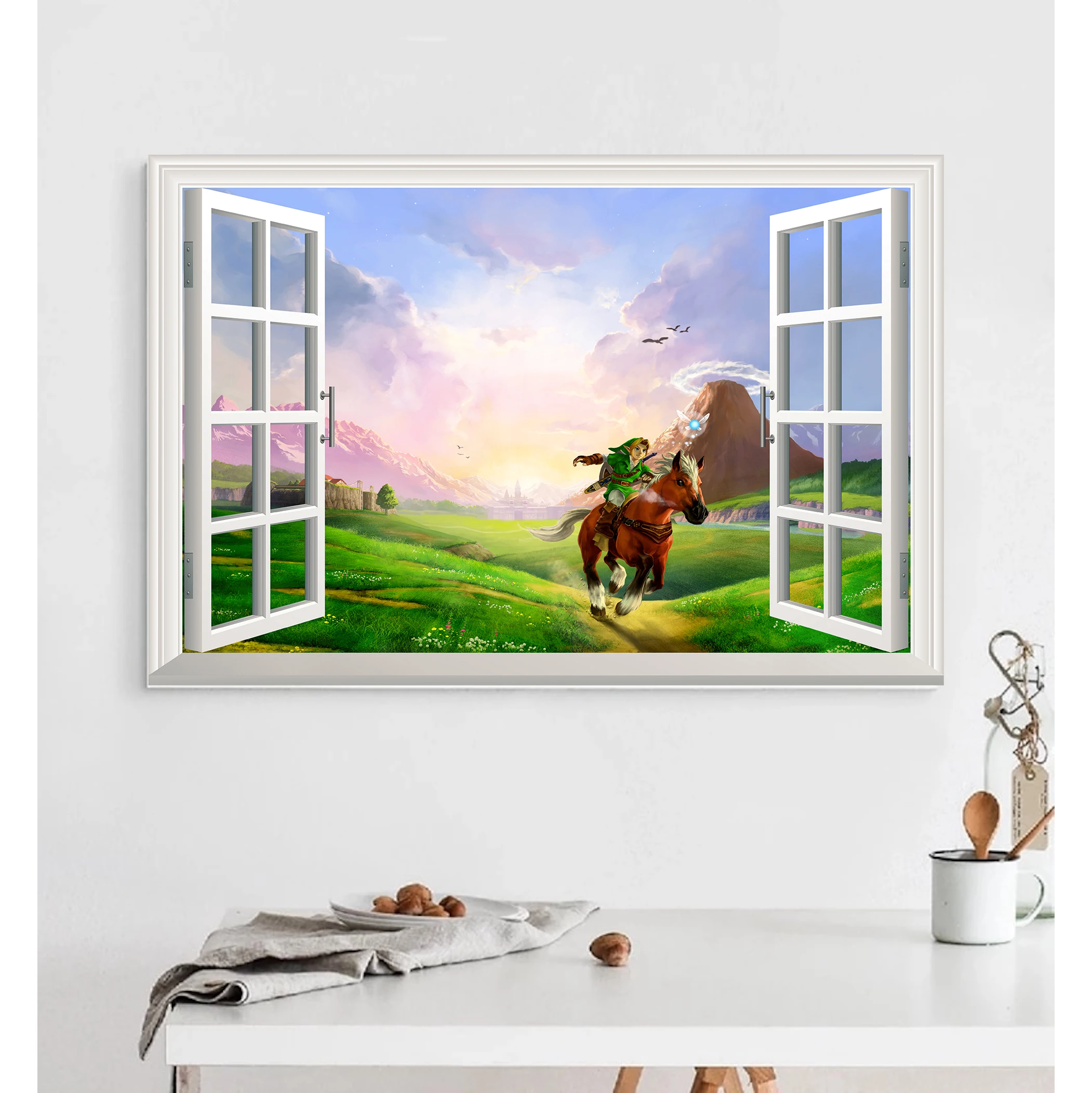 

Custom Printing Wall Mural Zelda Game Poster Breath Of The Wild Wallpaper 3D Window Sticker Kid Bedroom Nursery Decor Gift #0042