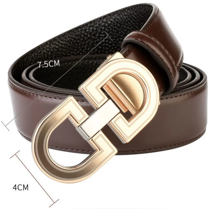 Ремень мужской из воловьей кожи Модный благородный пояс с черной текстурой