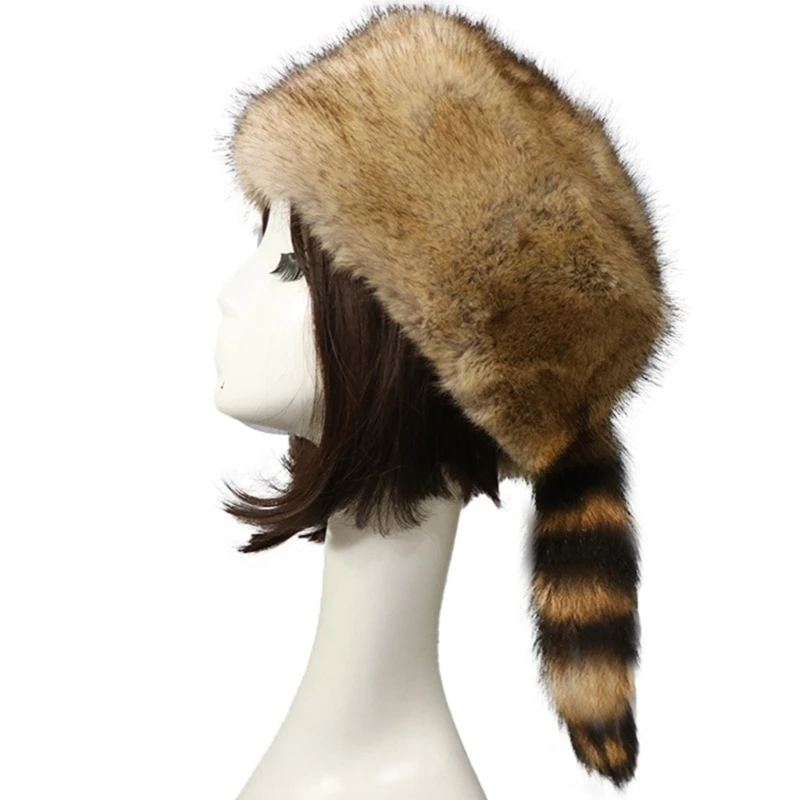 

Fashion Windproof Faux Fur Cossack Style Russian Women Winter Ski Earflap Hat