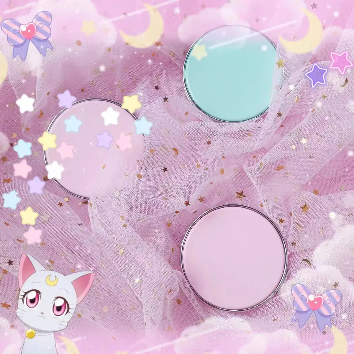 Красивое зеркало-воин из песка луна Волшебная карта девушка Сакура зеркало для