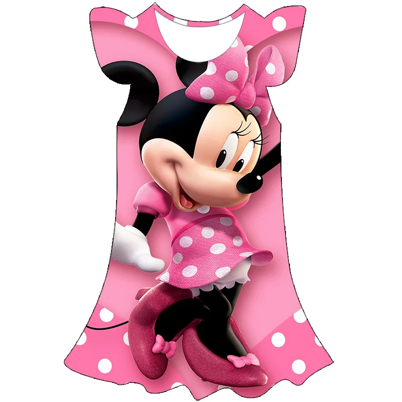 

Disney Minnie Mickey Mouse 3D Print Skirt for Girls,Female Child Minnie Mickey Dress Charming Children's Dress for Girl 1-10Year