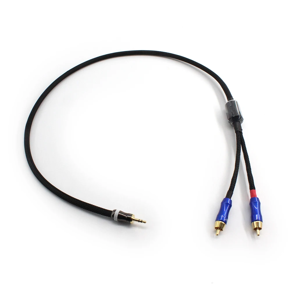Внешний аккумулятор HIFI внешний Стерео аудиокабель 3 5 мм в 2 RCA 4N OFC для усилителя