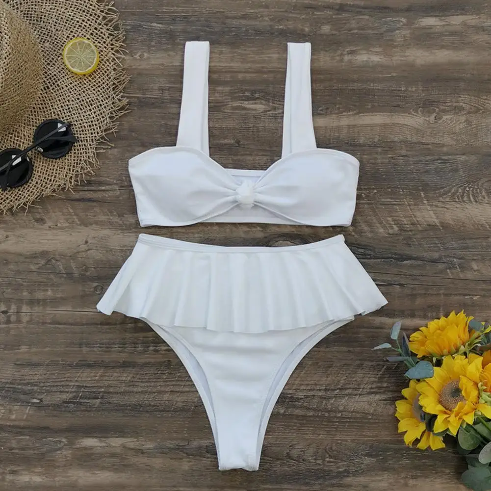 2022 сексуальный женский бюстгальтер в рубчик с оборками и завышенной талией |