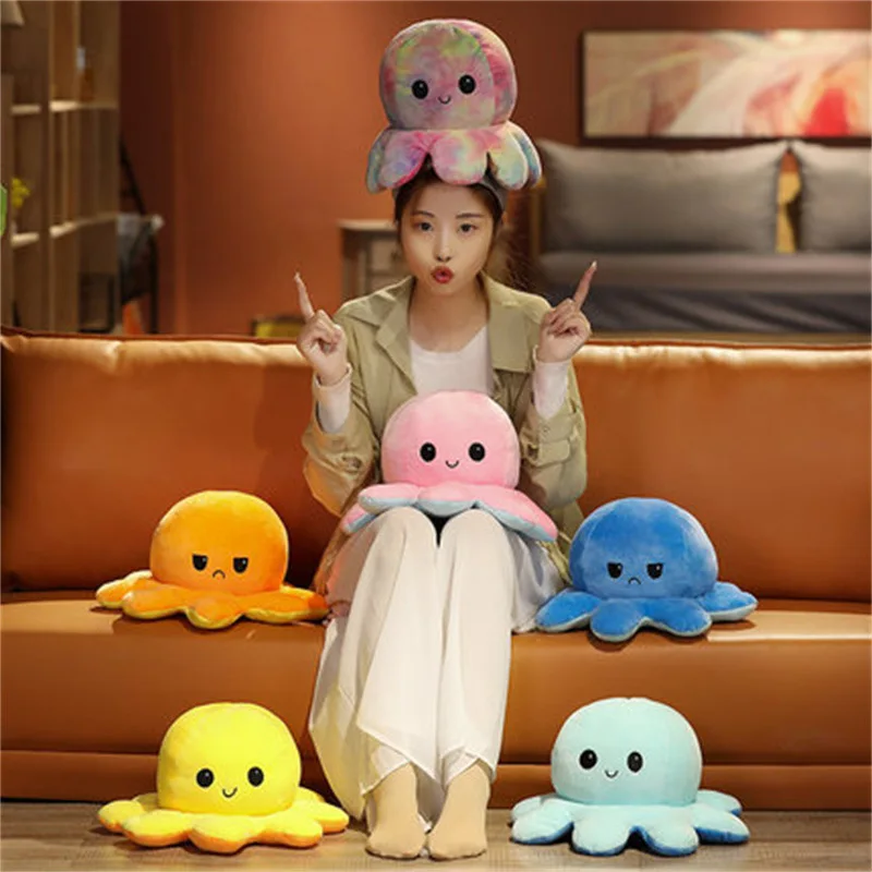 

Octopus Plush Toy Octopus Reversible Peluche Octopus Animal Stuffed Toy Cute Kawaii Room Decoration Birthday Gift for Children