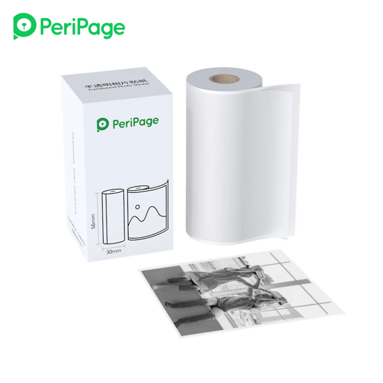 

PeriPage Translucent Photo Sticker BPA-Free Adhesive Thermal Paper Roll Sticky Paper Waterproof for PeriPage A6/A8/A9/A9s/A9 Pro