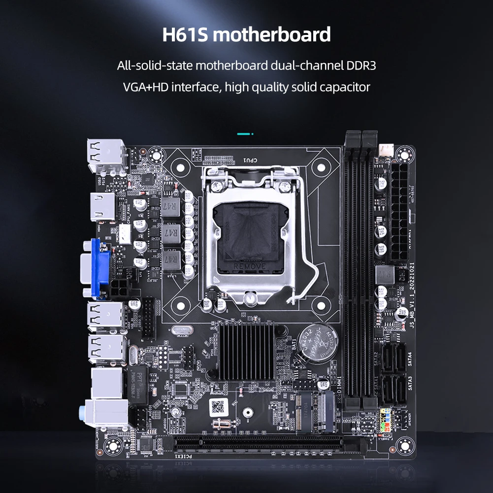 H61 материнская плата для настольного компьютера SATA2.0 LGA1155 комплект материнской платы M.2 NVME VGA материнская плата DDR3 память 16 Гб ОЗУ ITX H61S WIFI интерфейс M.2