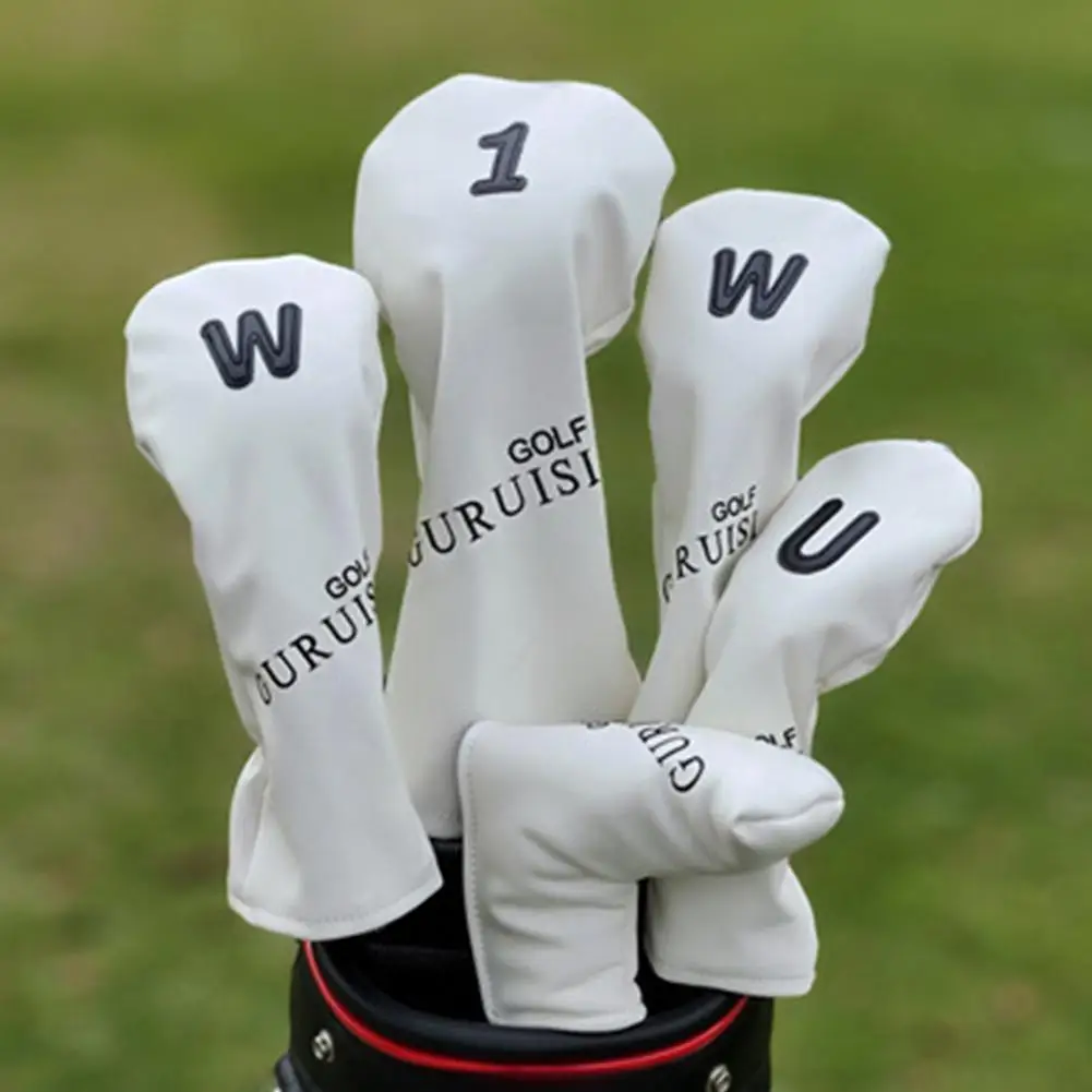 

Golf Woods Covers Covers For Driver Fairway Putter 135ut Clubs Set S Pu Leather Unisex Simple Golf Iron Cover K7l6
