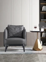 italian minimalist sofa chair woven leather designer leisure chair modern light luxury backrest reception chair