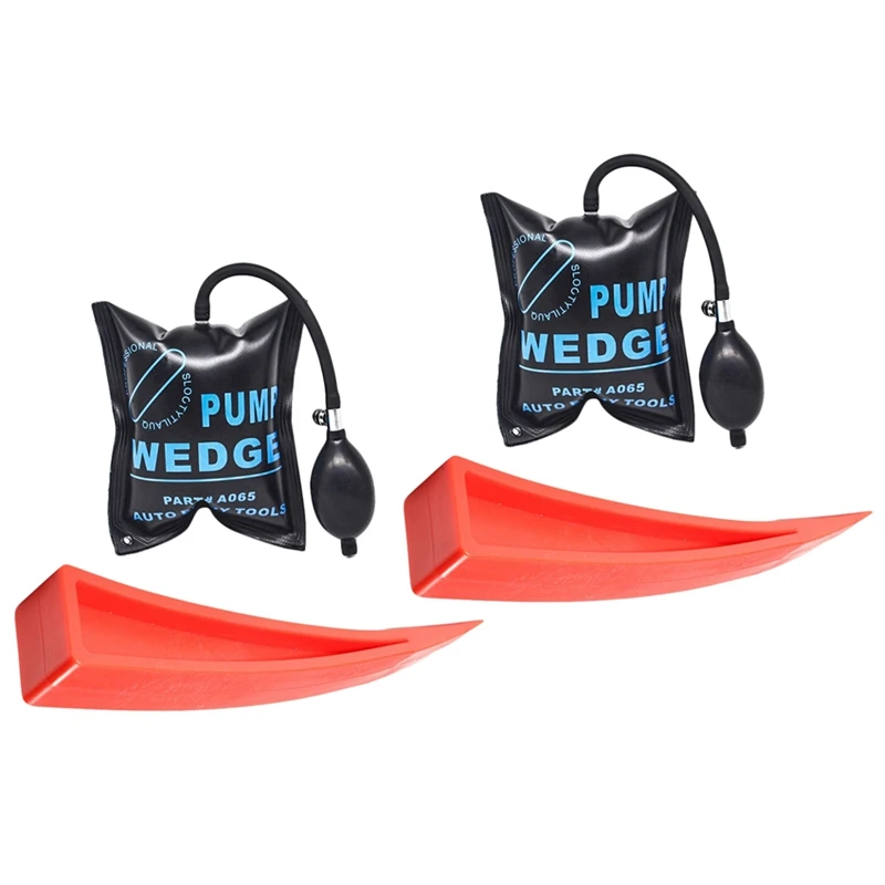 

2X Car Air Pump Wedge Inflatable Hand Pump Car Door Window Shim Entry Open Tool Kit