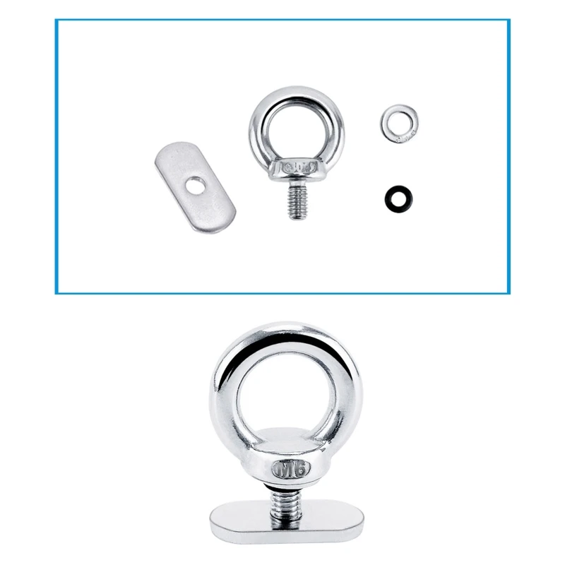 

4Pcs Boat Kayak Rail Mount Tie Down Eyelet Stainless Steel Fitting Nut Hardware for Kayak Boat Fishing Canoe Cord Rope D7YA