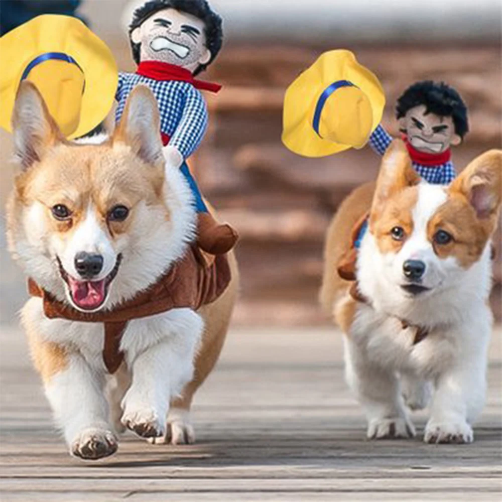 Funny Novelty Halloween Dog Costumes Pet Clothes Cowboy Dressing Up Jacket Coats French Bulldog Chihuahua Party Dogs Clothing